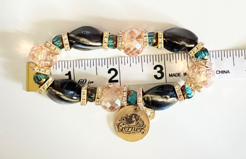 Thumbnail: Blue & Gold Beaded Bracelet