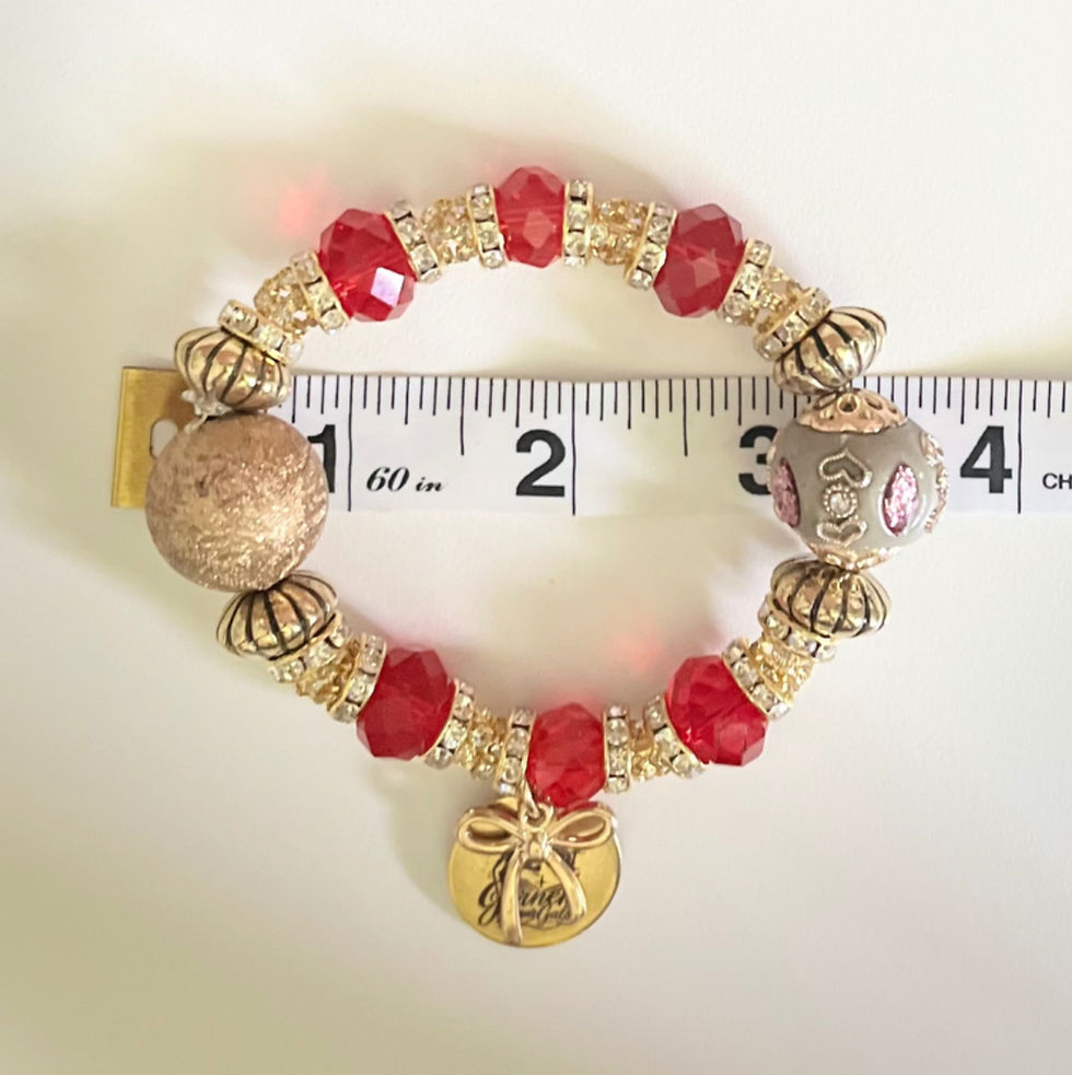 Thumbnail: Red & Gold Beaded Bracelet