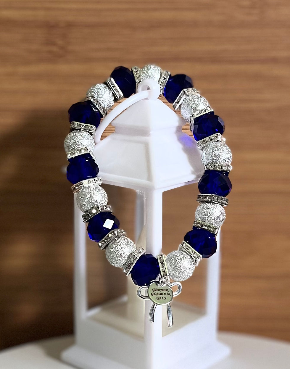 Thumbnail: Blue & Silver Beaded Bracelet