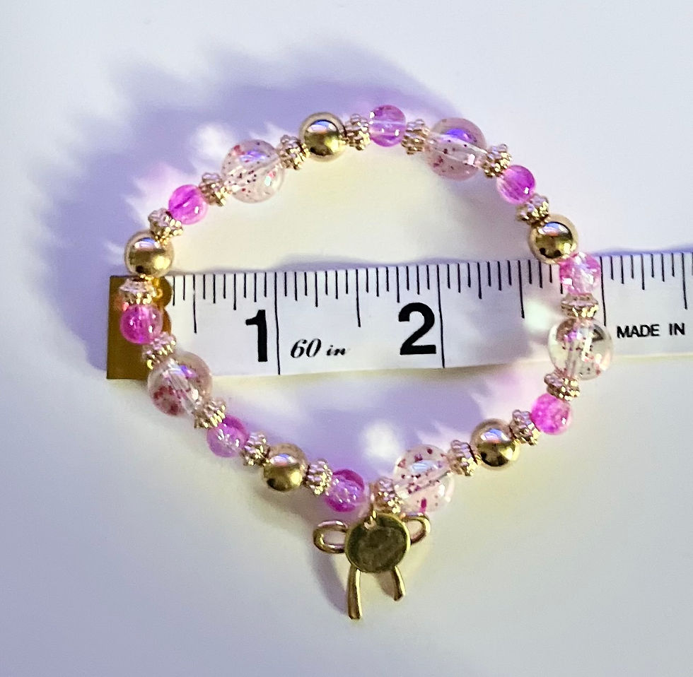 Thumbnail: Pink & Gold Beaded Bracelet