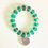 Thumbnail: Green & Silver Beaded Bracelet