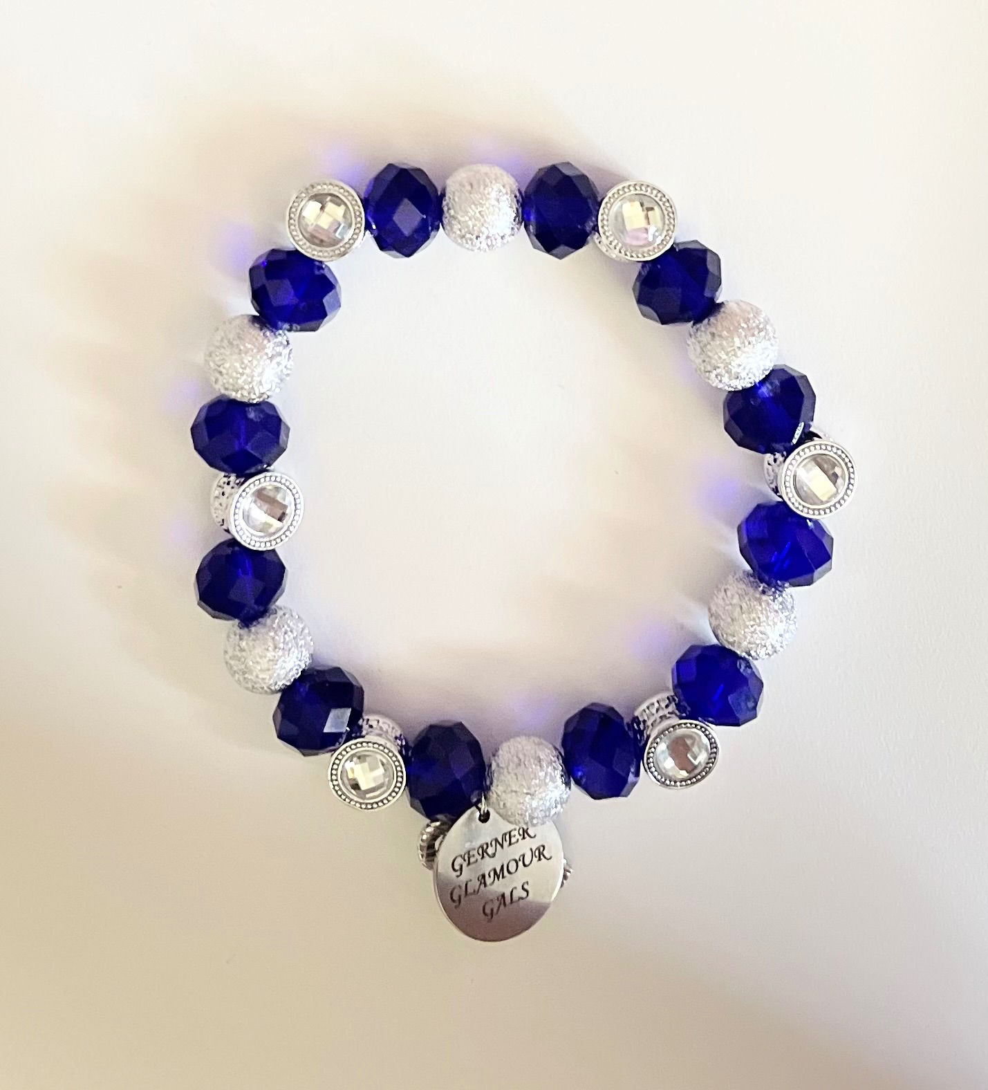 Blue & Silver Beaded Bracelet