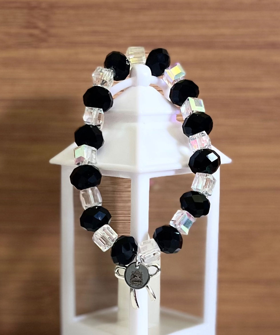 Thumbnail: Black & Clear Beaded Bracelet