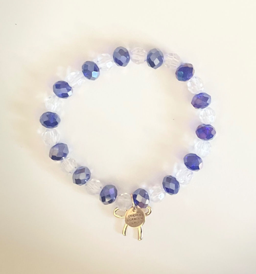Blue & Clear Beaded Bracelet