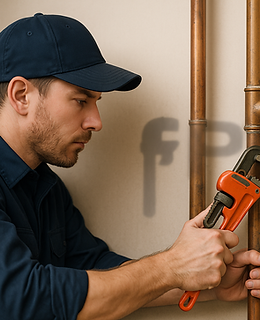 Licensed plumber in Frankfort KY repairing a residential water pipe