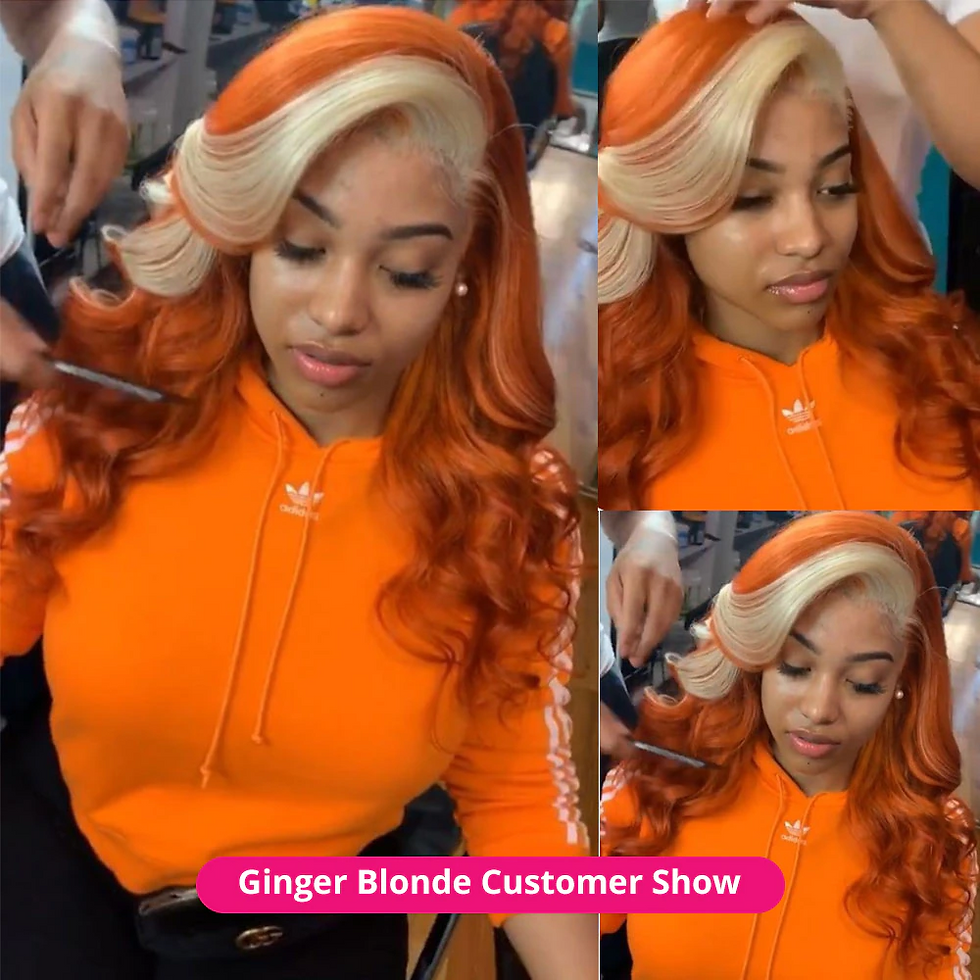 Thumbnail: 30 Inch Ginger Body Wave  13x4 Hd  Transparent Lace Frontal Wig 613 Blonde