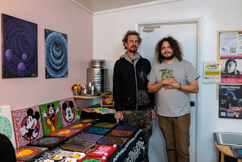 Artists at a Yellow Springs Ohio gallery during the Art Stroll