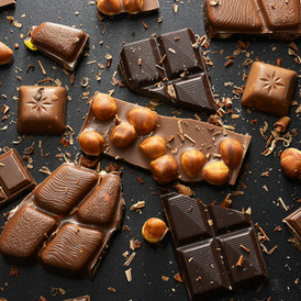 Chocolate on black background