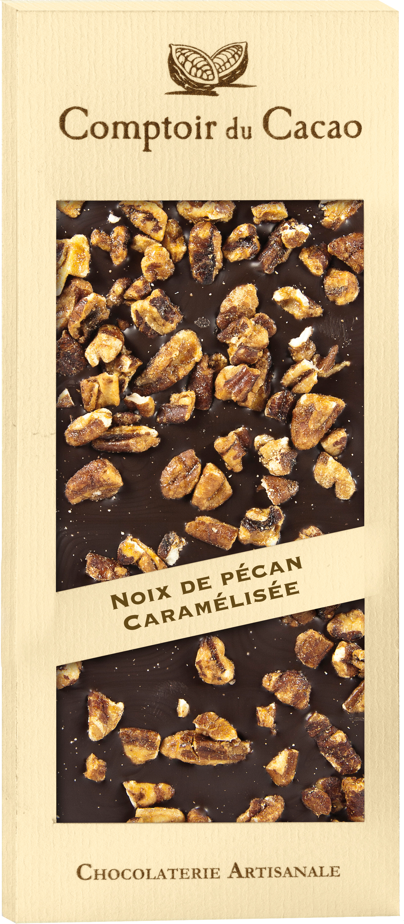 Caramelized Pecan Nuts Chocolate Bar, Comptoir du Cacao