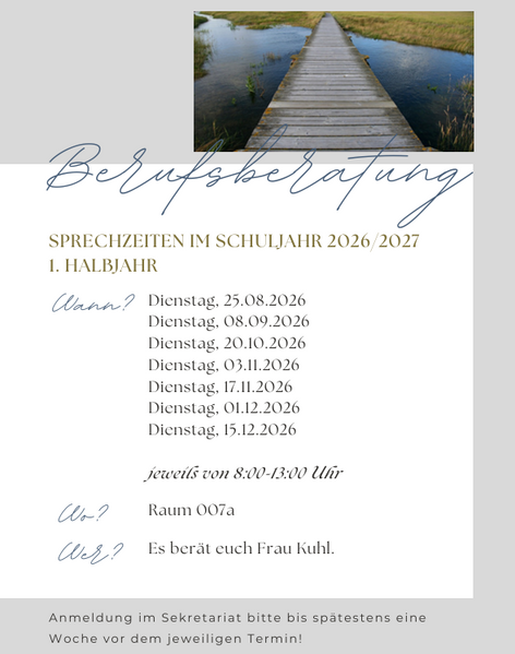 Studien- und Berufsberatung bei Frau Kuhl