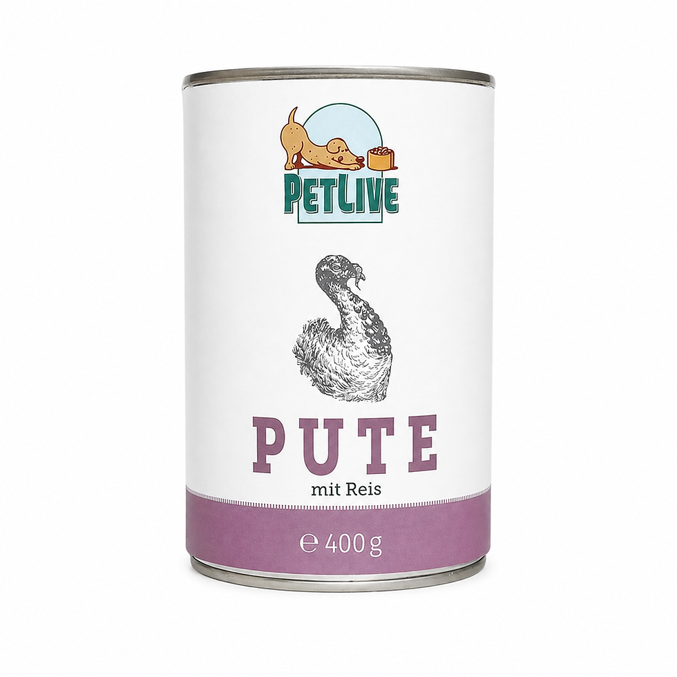 Dose Nassfutter der Sorte Pute mit Reis von PetLive