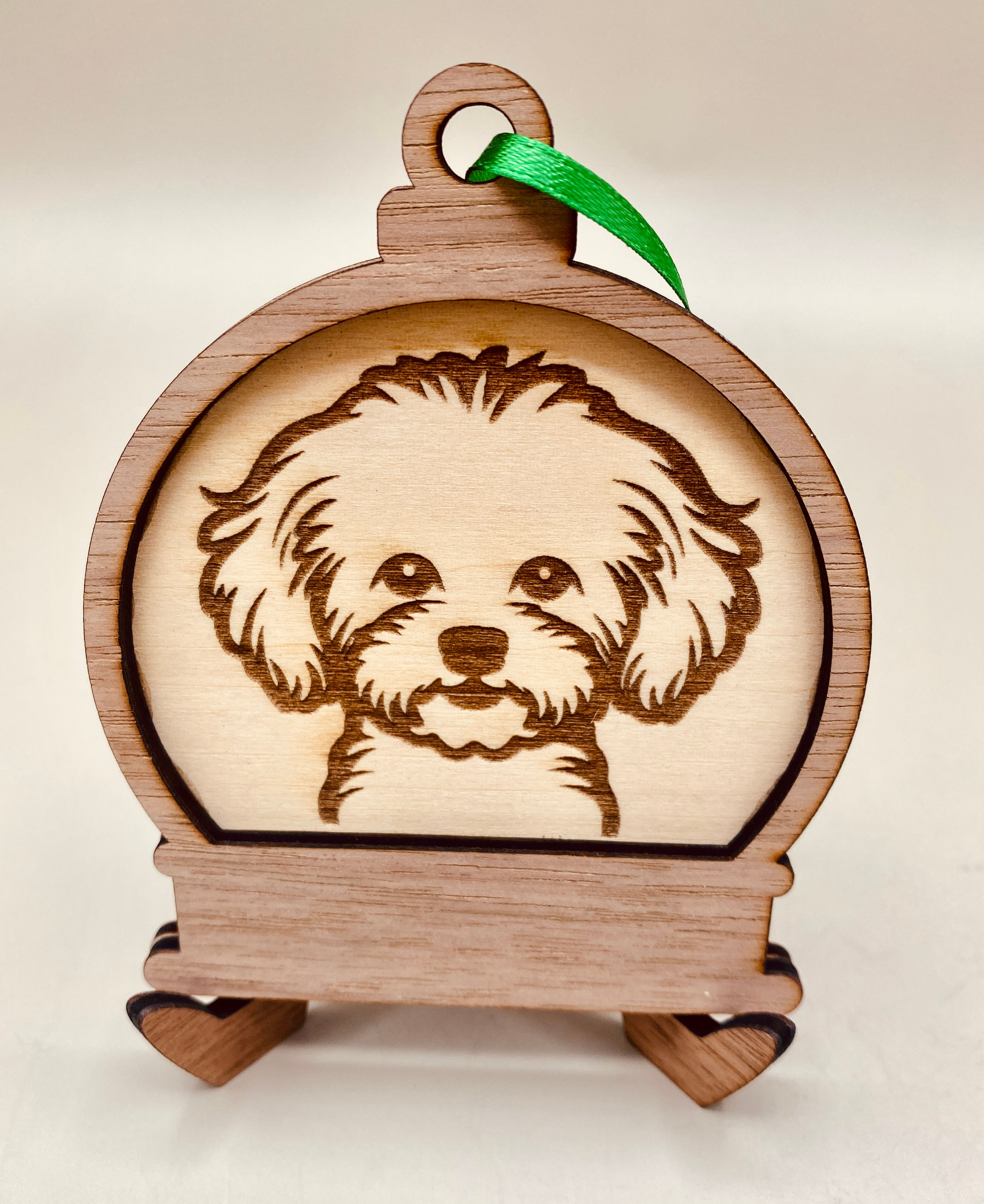 Wooden 2 Layered Personalized Engraved Dog Portrait