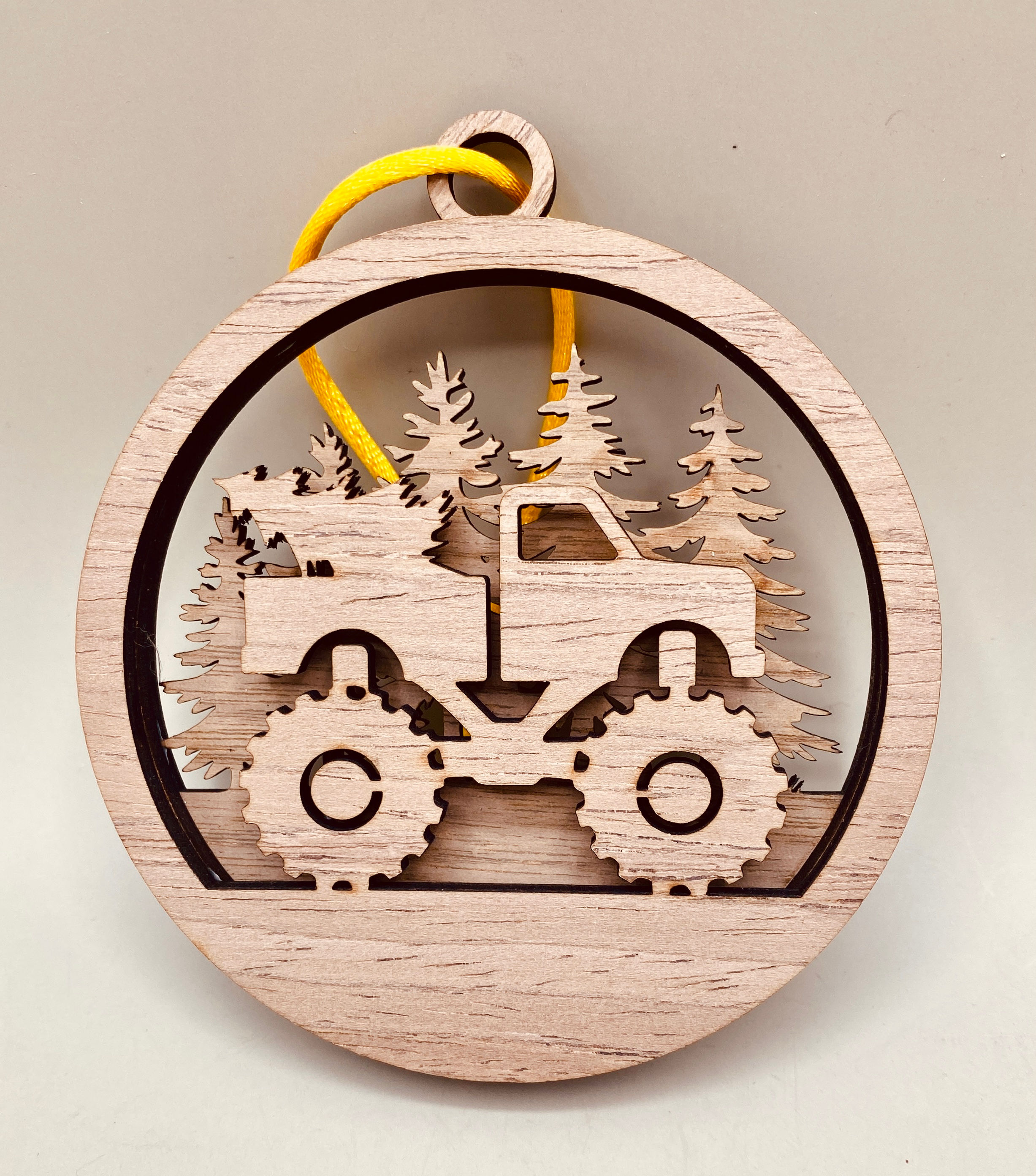 Wooden 3D Tree Lot  Personalized Engraved Christmas Ornament