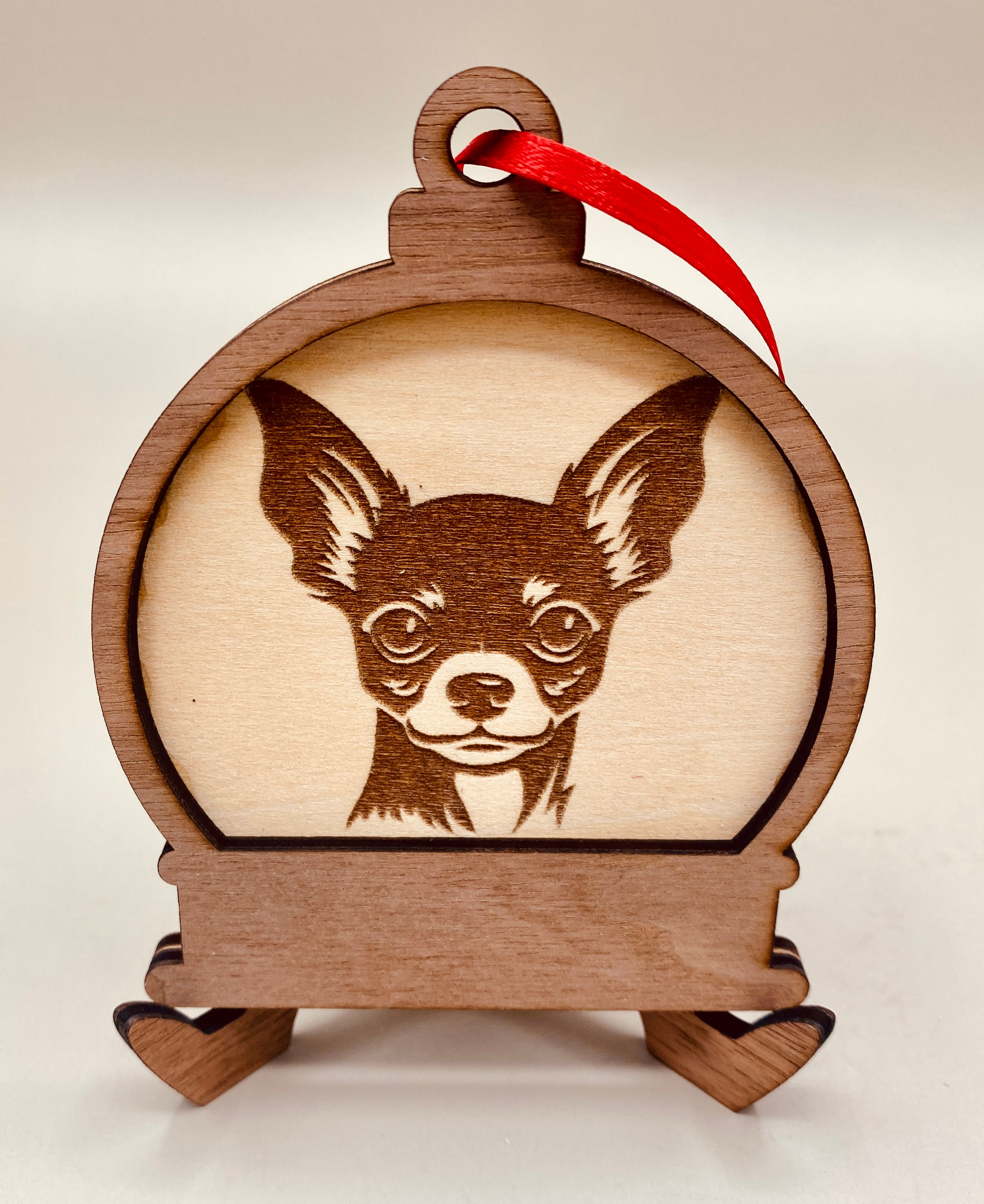 Wooden 2 Layered  Personalized Engraved Dog Portrait