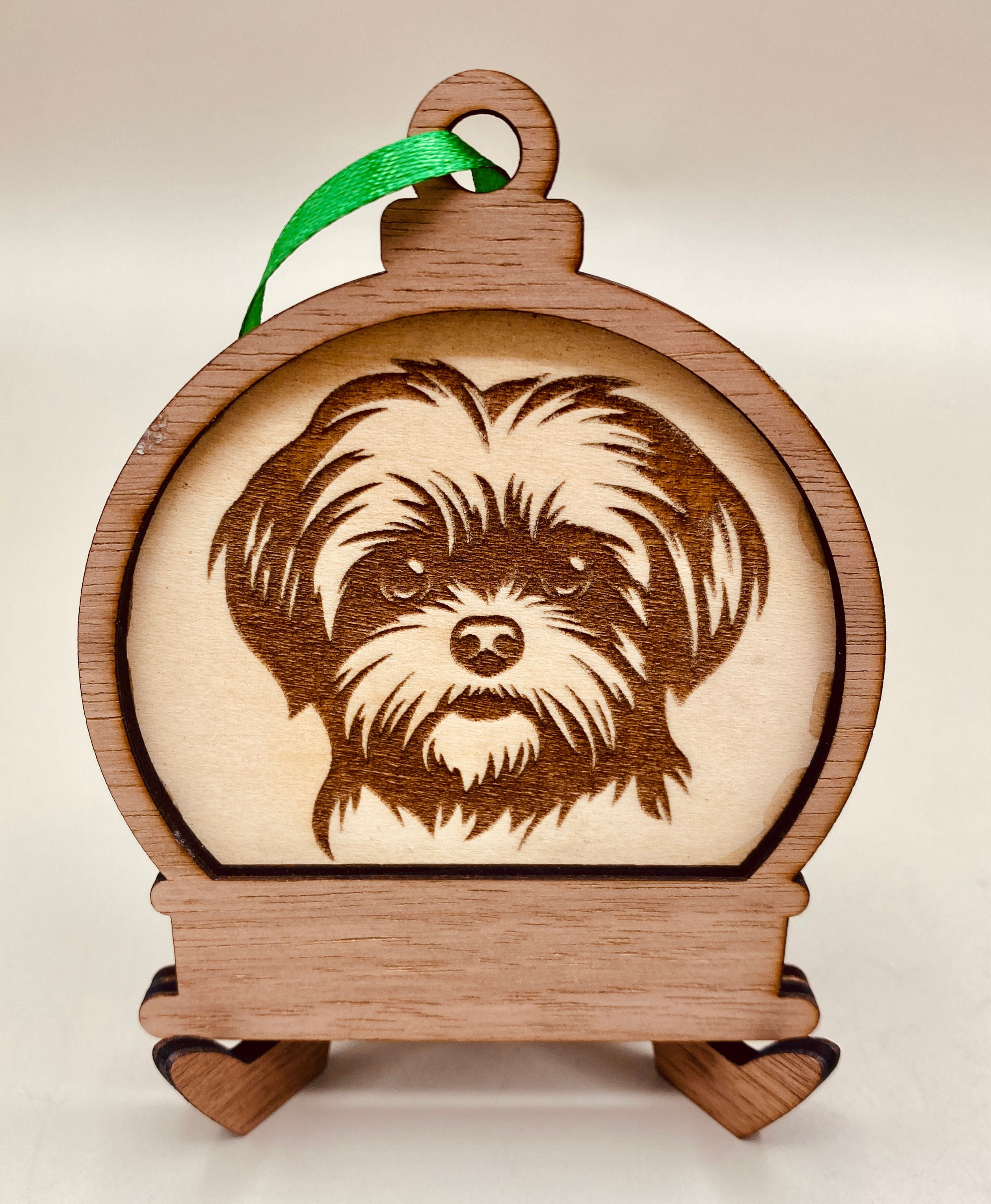 Wooden 2 Layered Personalized Engraved Dog Portrait
