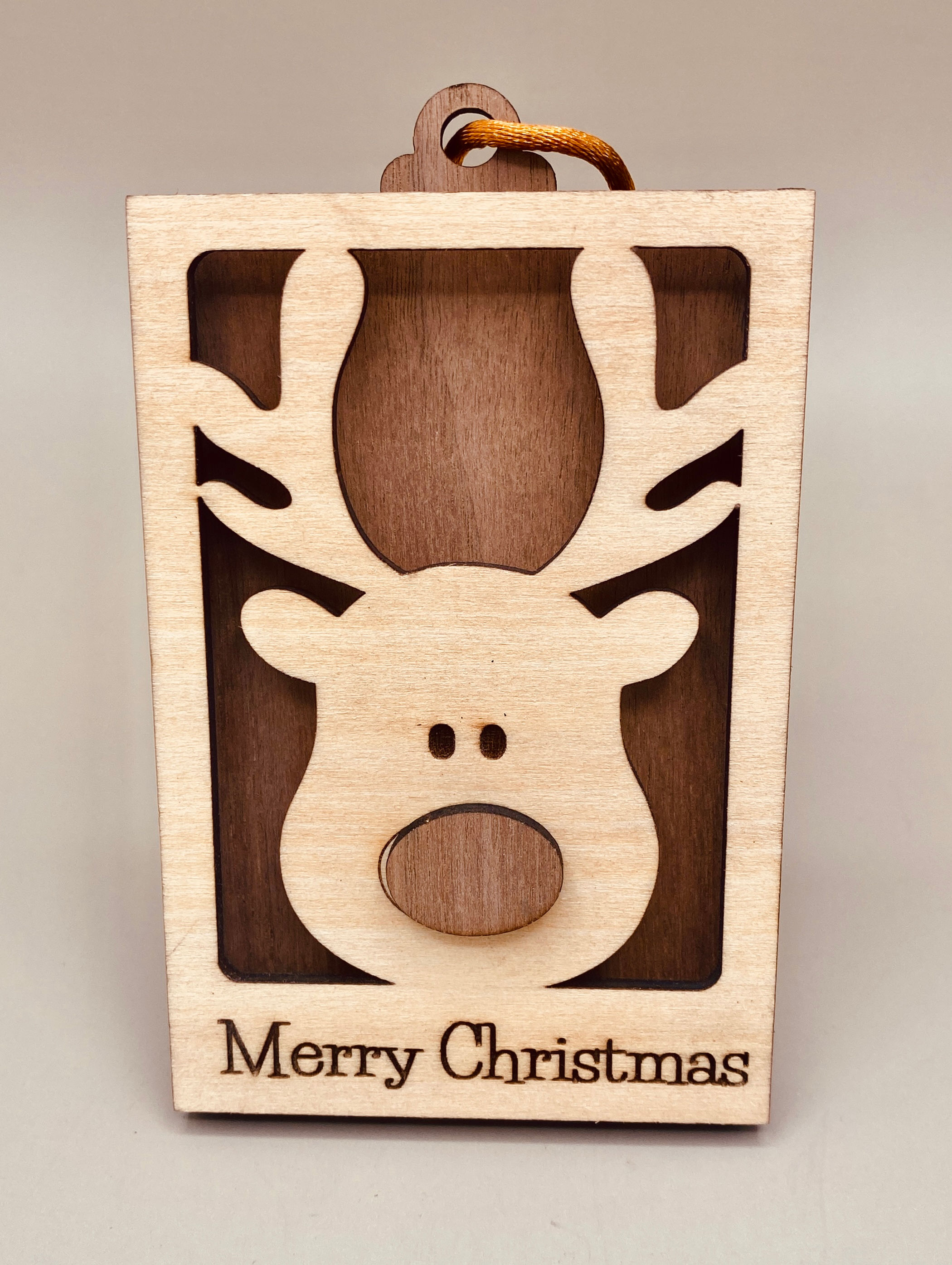 Wood Christmas Gift Card Holder Ornament