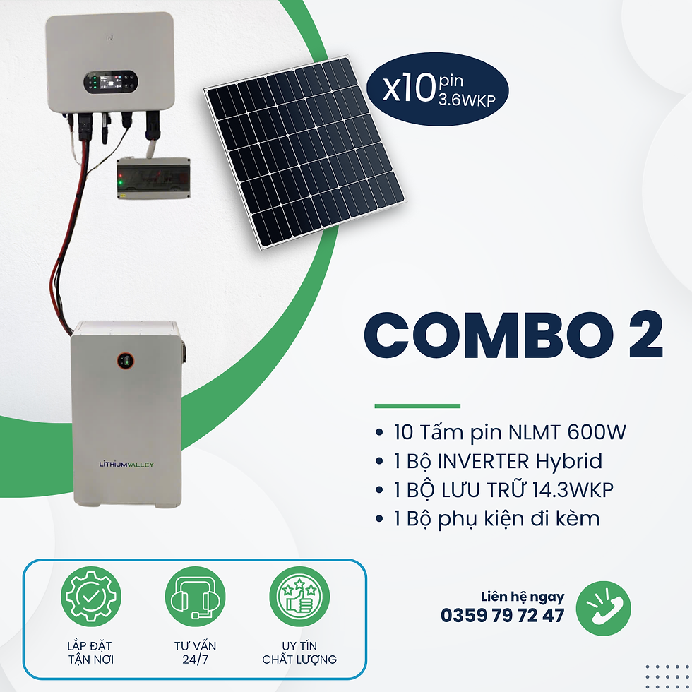 Combo 2 - Dịch Vụ Lắp Đặt Năng Lượng Mặt Trời