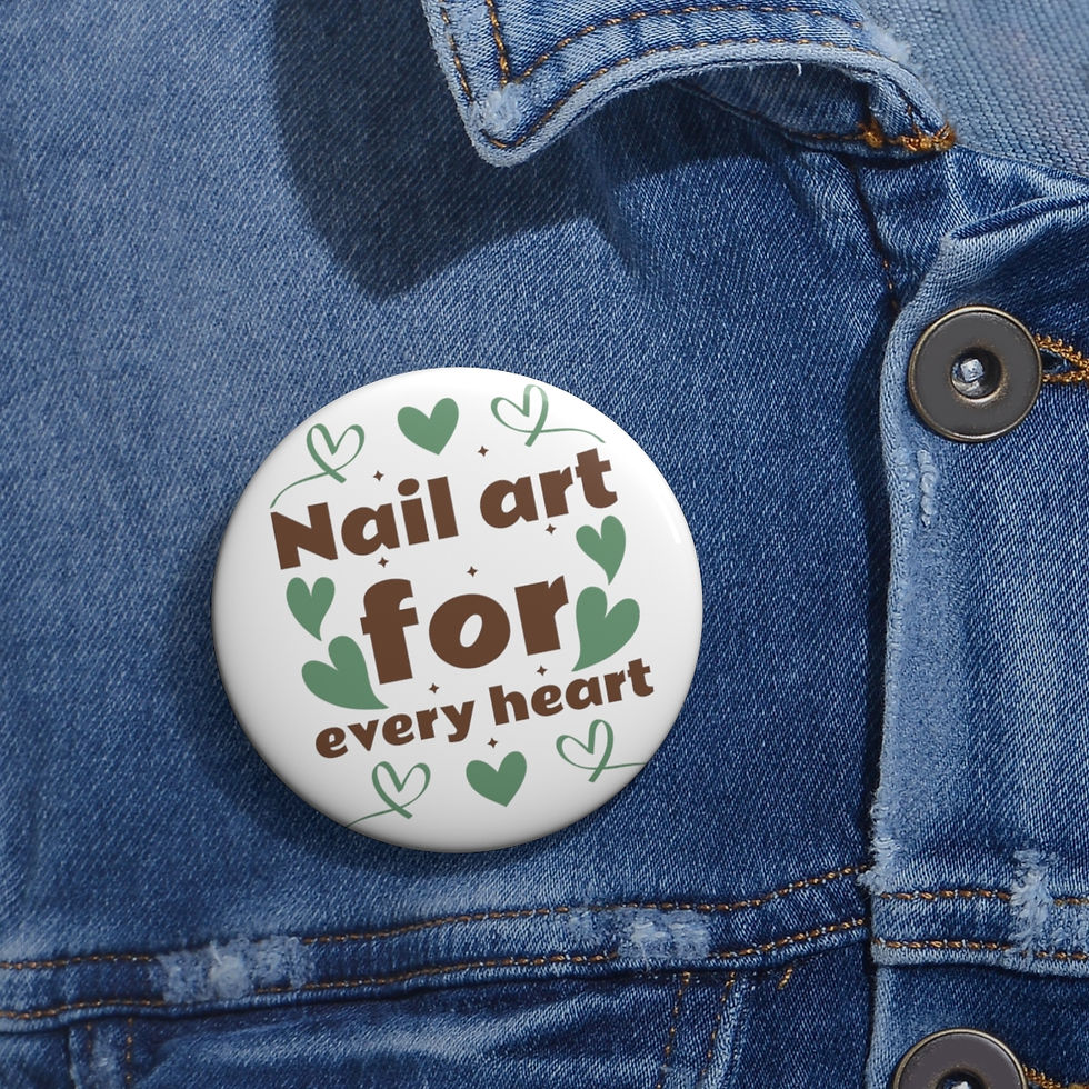 Nail Art For Every Heart Button Pin | Nail Tech Metal Pin | Nail Accessories