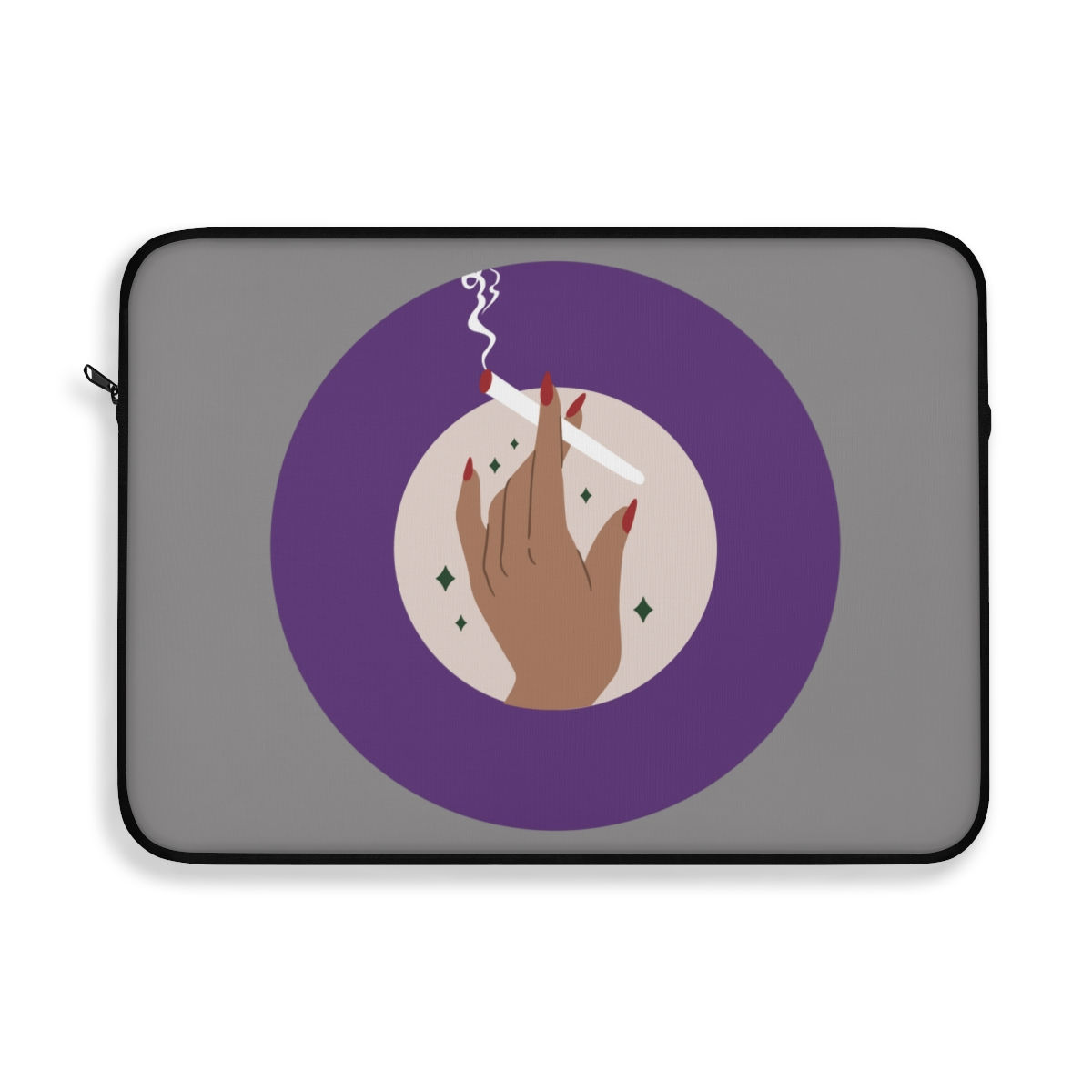 The Pampered Puff Gray Protective Laptop Sleeve | Weed Computer Protector