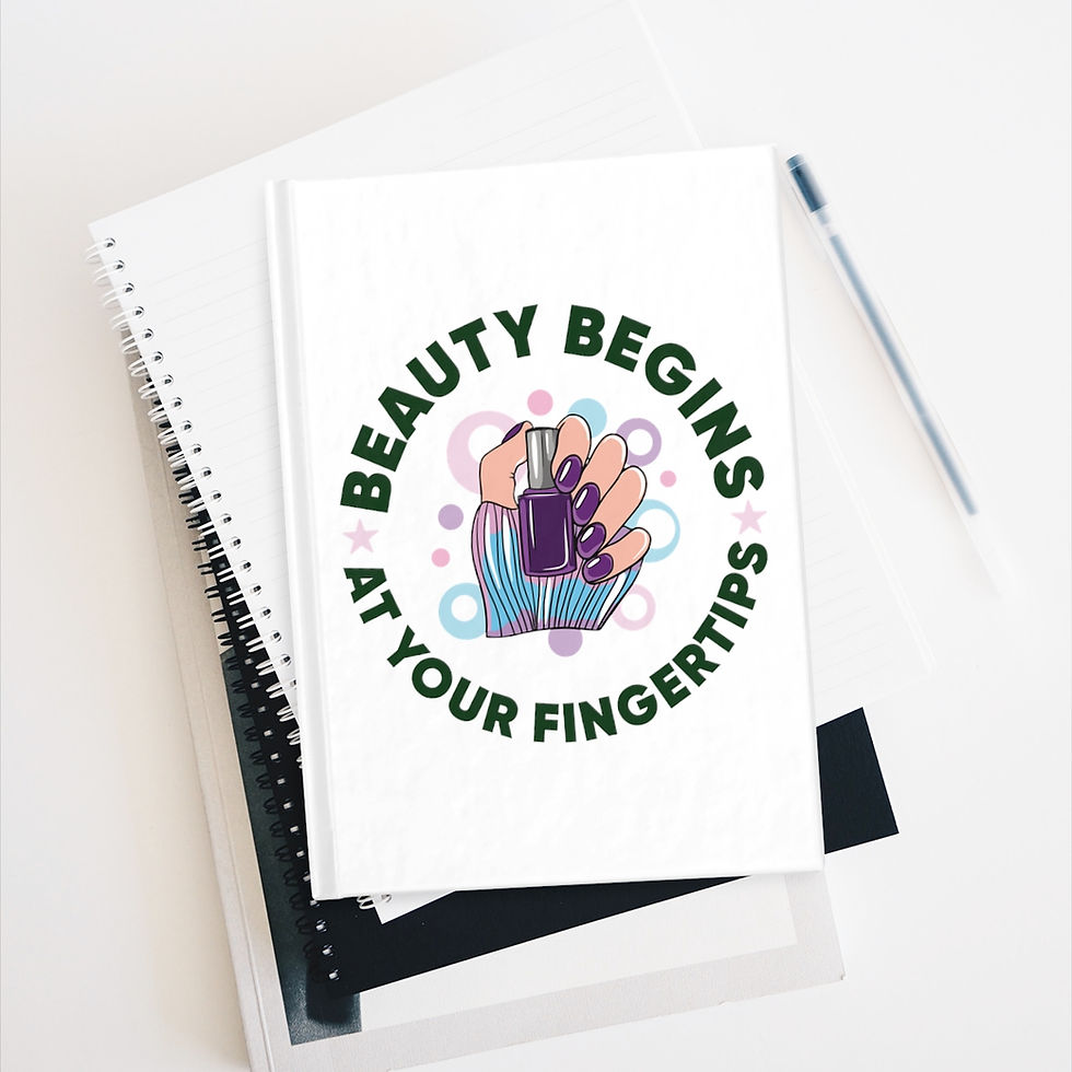 Thumbnail: Beauty Begins At Your Fingertips Blank Journal | Nail Tech Gifts | Journal Gift