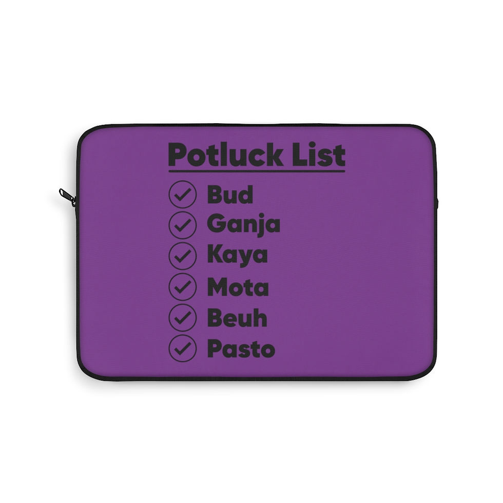 Thumbnail: Potluck List Weed Names Laptop Sleeve | Weed Enthusiast Laptop Protector