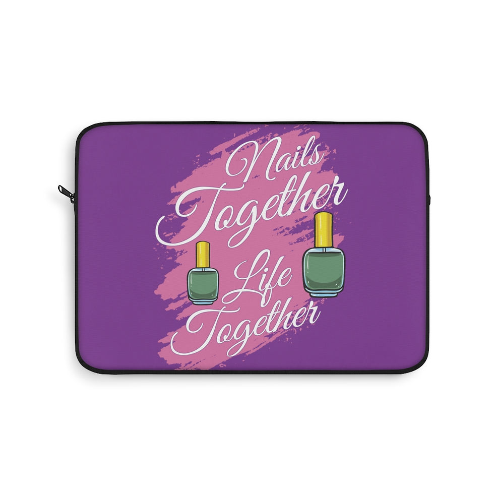 Thumbnail: Nails Together Life Together Laptop Sleeve | Nail Tech Laptop Protector