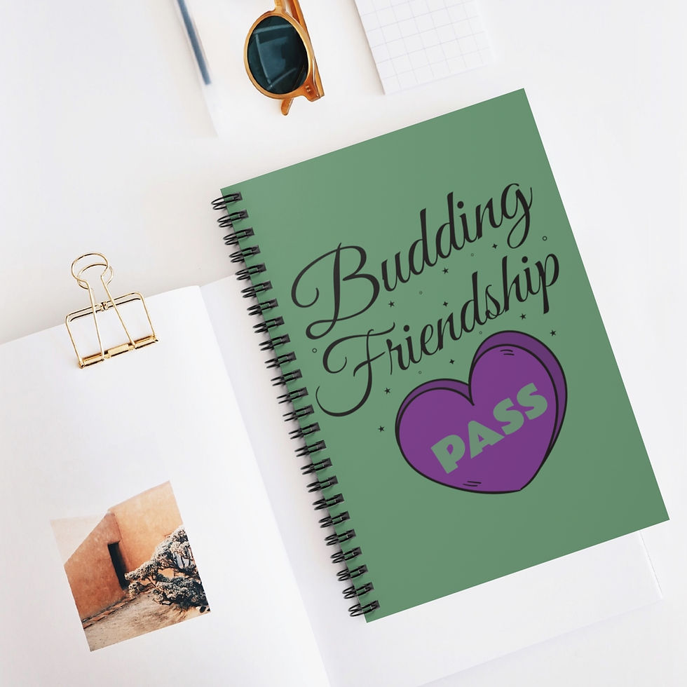 Thumbnail: Budding Friendship Blank Lined Spiral Notebook | Weed Notebook | Weed Gift