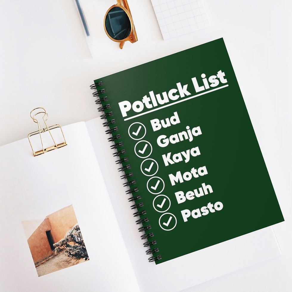 Thumbnail: Potluck List Weed Names Lined Blank Spiral Notebook | Weed Notebook | Weed Gift