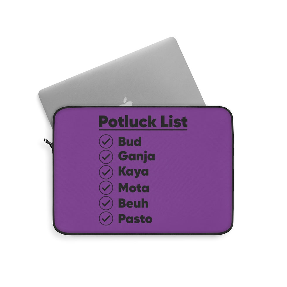 Thumbnail: Potluck List Weed Names Laptop Sleeve | Weed Enthusiast Laptop Protector