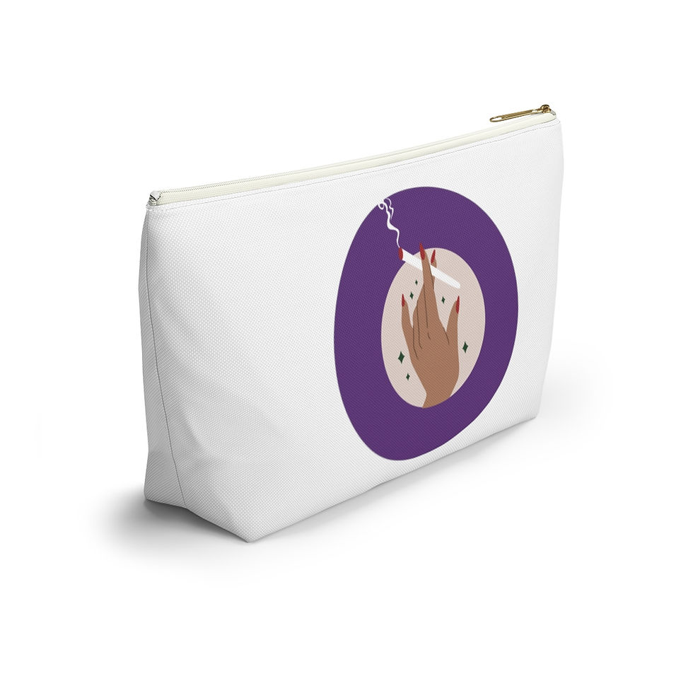 Thumbnail: The Pampered Puff White Weed Storage Accessory Bag | Weed Gift | Weed Organizer