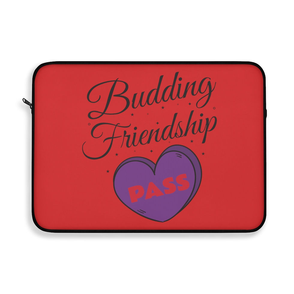 Thumbnail: Red Budding Friendship Puff Puff Pass Laptop Sleeve | Weed Laptop Protector