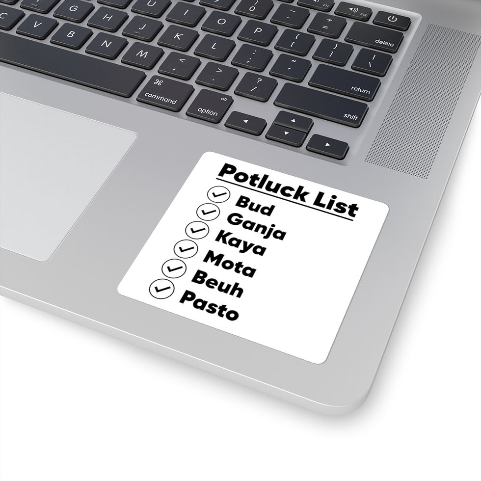 Thumbnail: Potluck List Square Vinyl Sticker Decal | Weed Names Sticker | Weed Decor