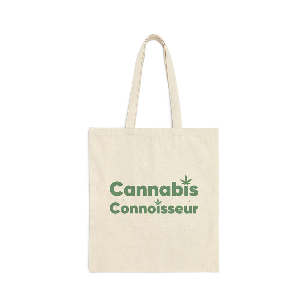 Cannabis Connoisseur Cotton Canvas Tote Bag | Cannabis Lover Tote Bag Gift
