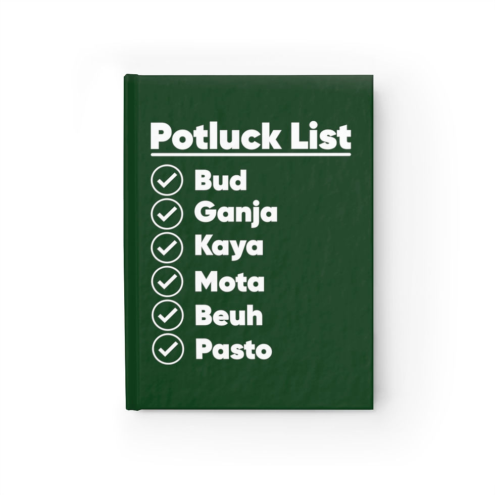 Potluck List Weed Names Blank Journal | Weed Themed Blank Journal | Weed Gift