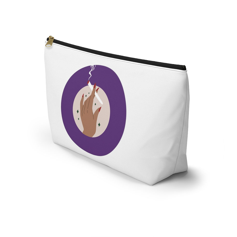 Thumbnail: The Pampered Puff White Weed Storage Accessory Bag | Weed Gift | Weed Organizer