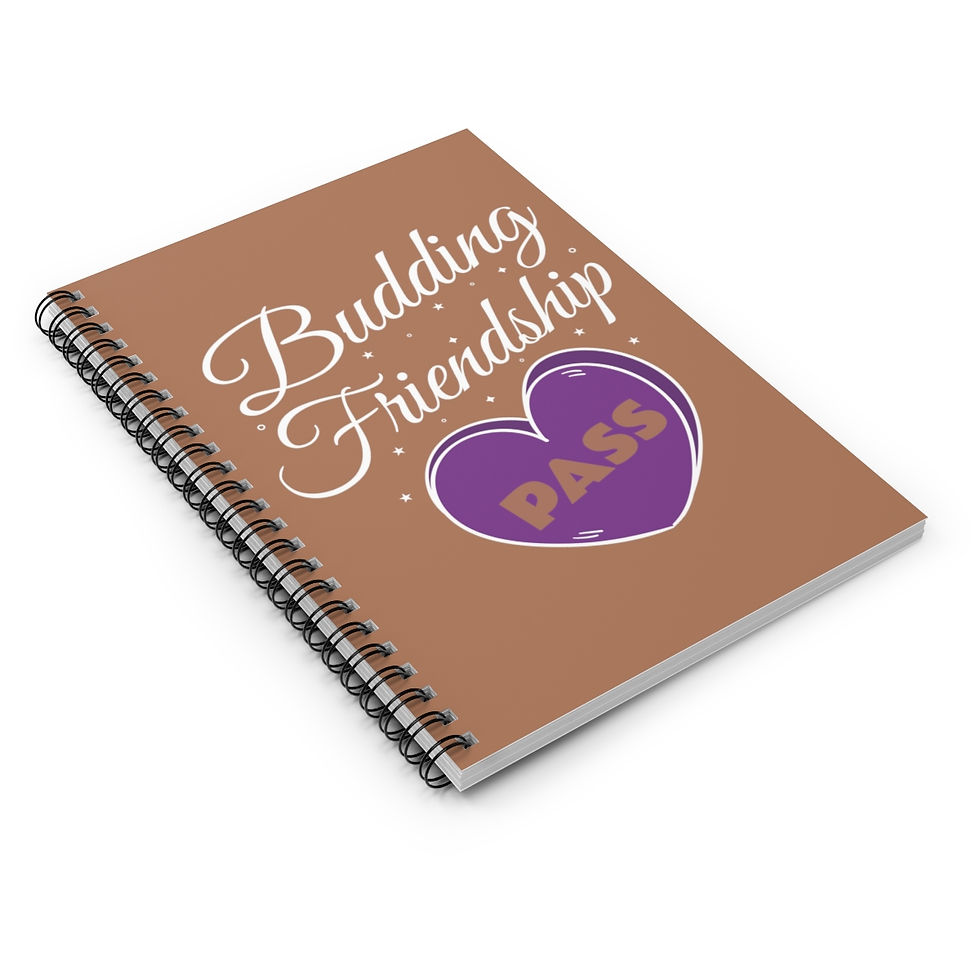 Thumbnail: Budding Friendship Blank Lined Spiral Notebook | Weed Notebook Gift