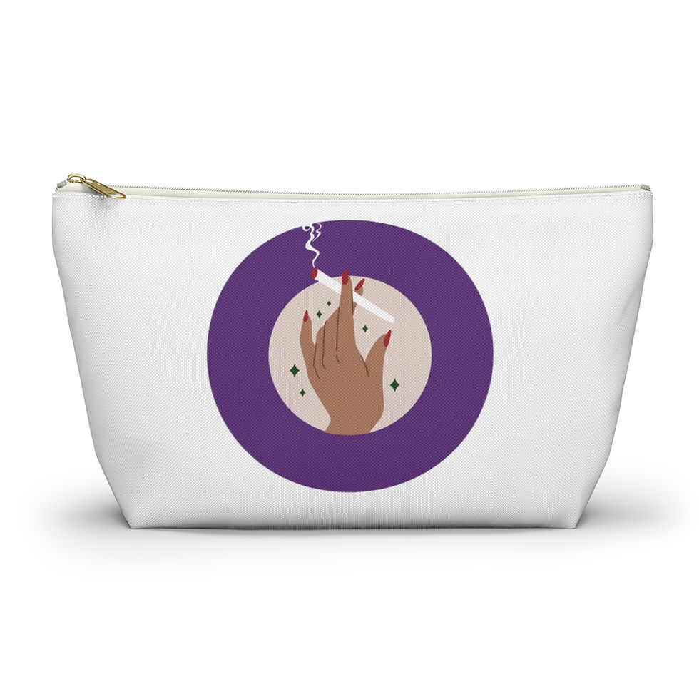 Thumbnail: The Pampered Puff White Weed Storage Accessory Bag | Weed Gift | Weed Organizer