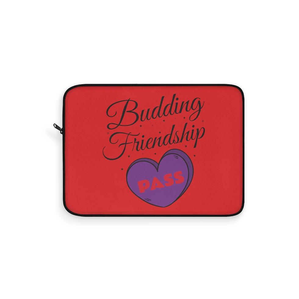 Thumbnail: Red Budding Friendship Puff Puff Pass Laptop Sleeve | Weed Laptop Protector