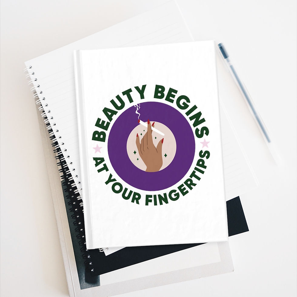 Thumbnail: Beauty Begins At Your Fingertips Weed Blank Journal | Weed Journal | Weed Gifts