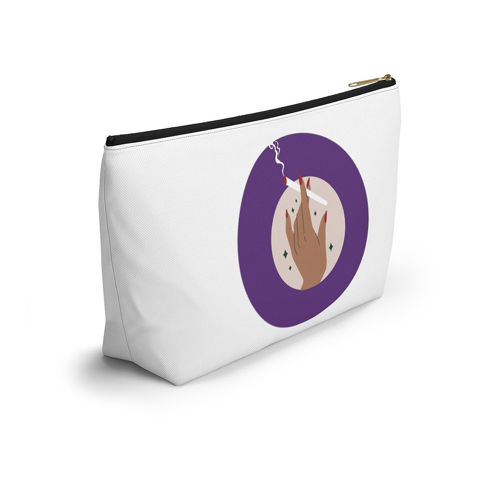Thumbnail: The Pampered Puff White Weed Storage Accessory Bag | Weed Gift | Weed Organizer