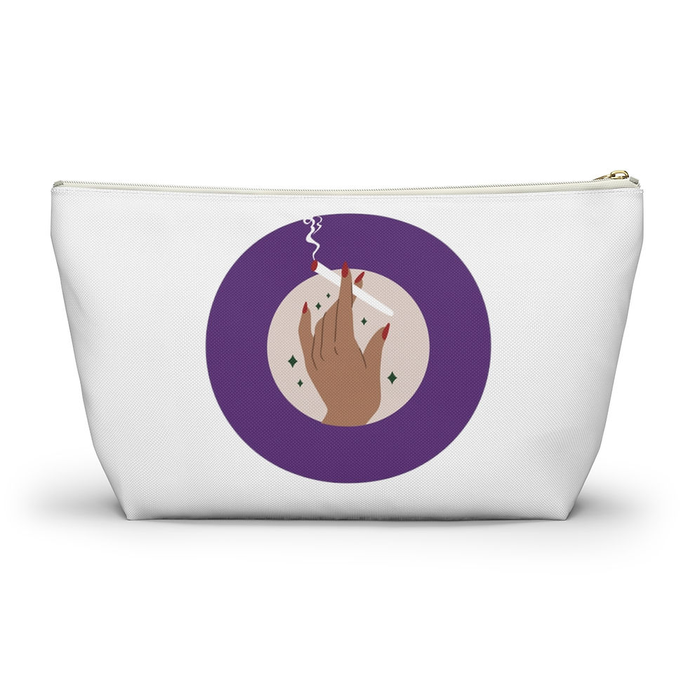Thumbnail: The Pampered Puff White Weed Storage Accessory Bag | Weed Gift | Weed Organizer