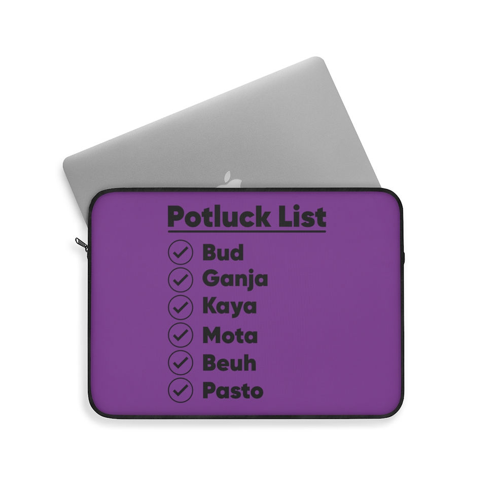Thumbnail: Potluck List Weed Names Laptop Sleeve | Weed Enthusiast Laptop Protector