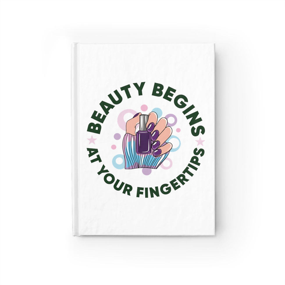 Beauty Begins At Your Fingertips Blank Journal | Nail Tech Gifts | Journal Gift