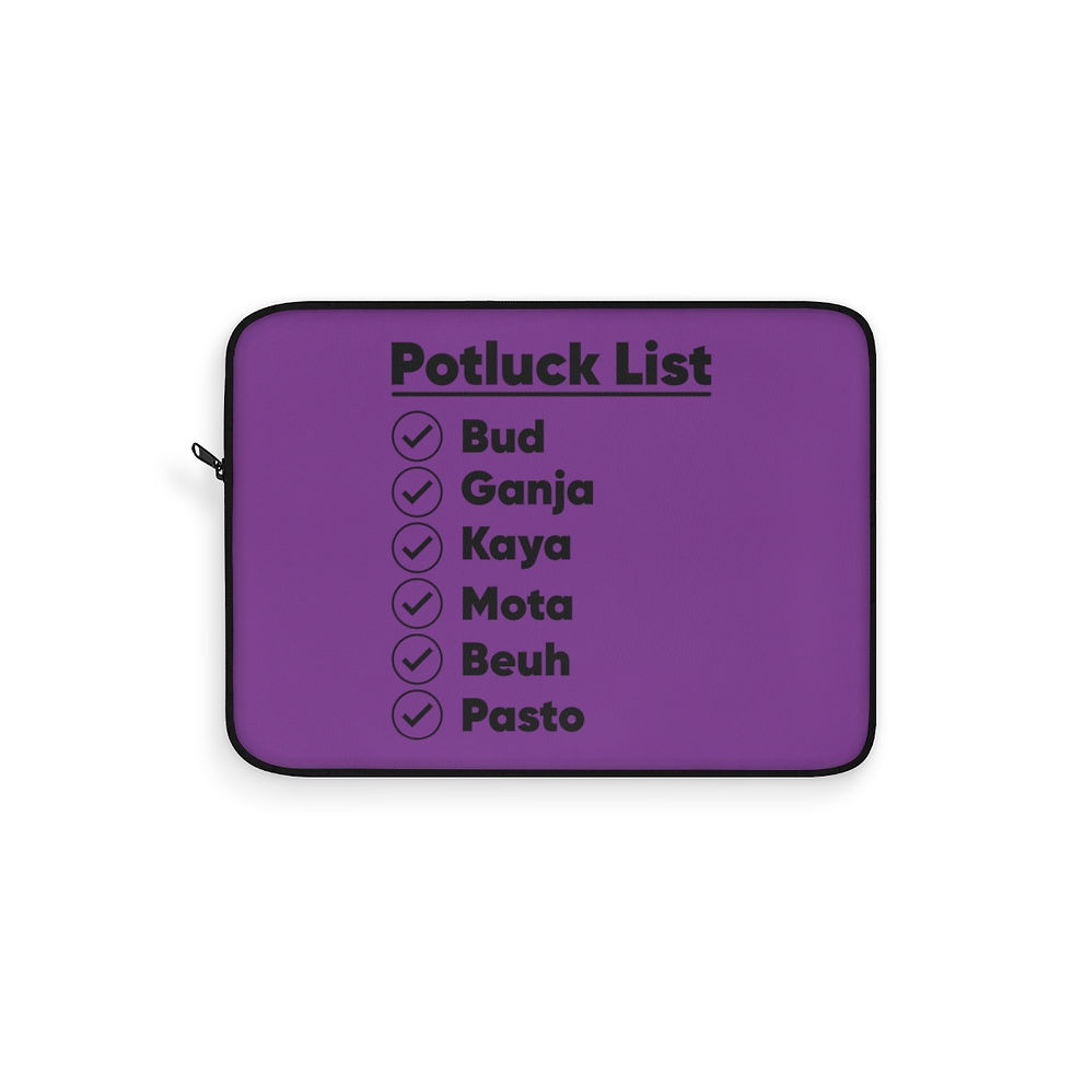 Thumbnail: Potluck List Weed Names Laptop Sleeve | Weed Enthusiast Laptop Protector