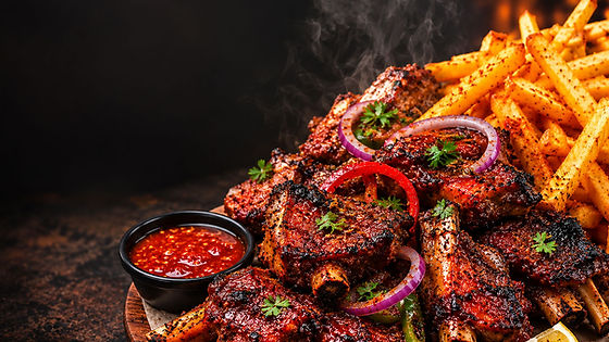 Grilled Goat & Chips