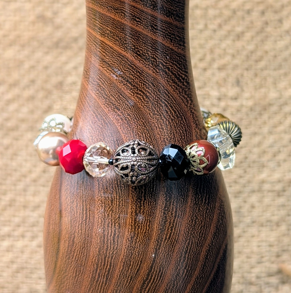 Thumbnail: Warm Red Dainty Chandelier Earrings
