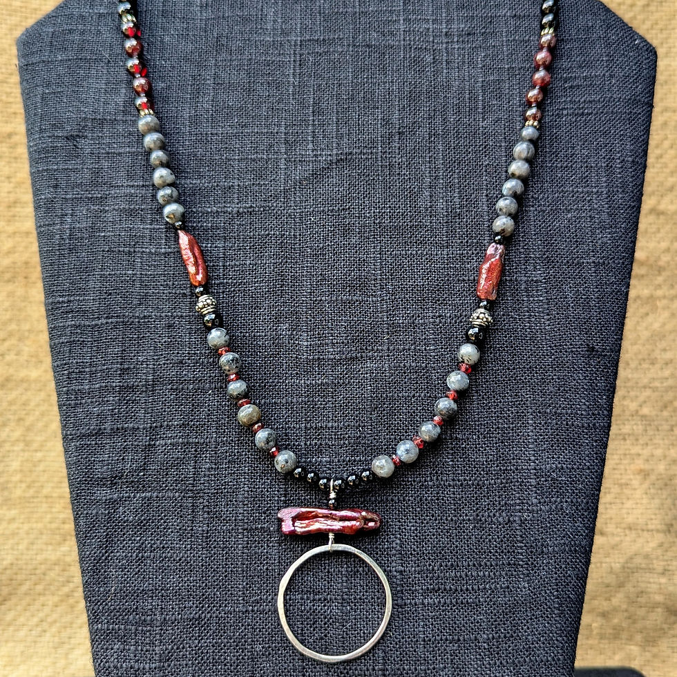 Thumbnail: Dainty Garnets at Midnight Earrings