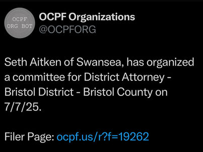 Seth Aitken Former Fall River City Chief Opens Campaign for Bristol County District Attorney