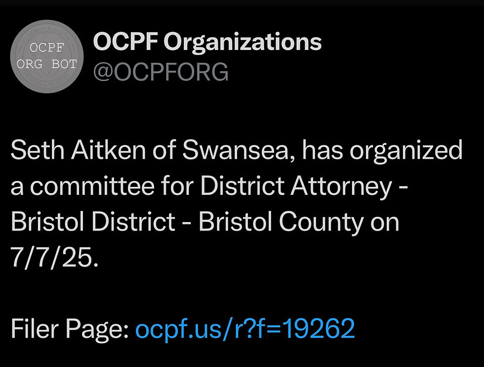 Seth Aitken Former Fall River City Chief Opens Campaign for Bristol County District Attorney