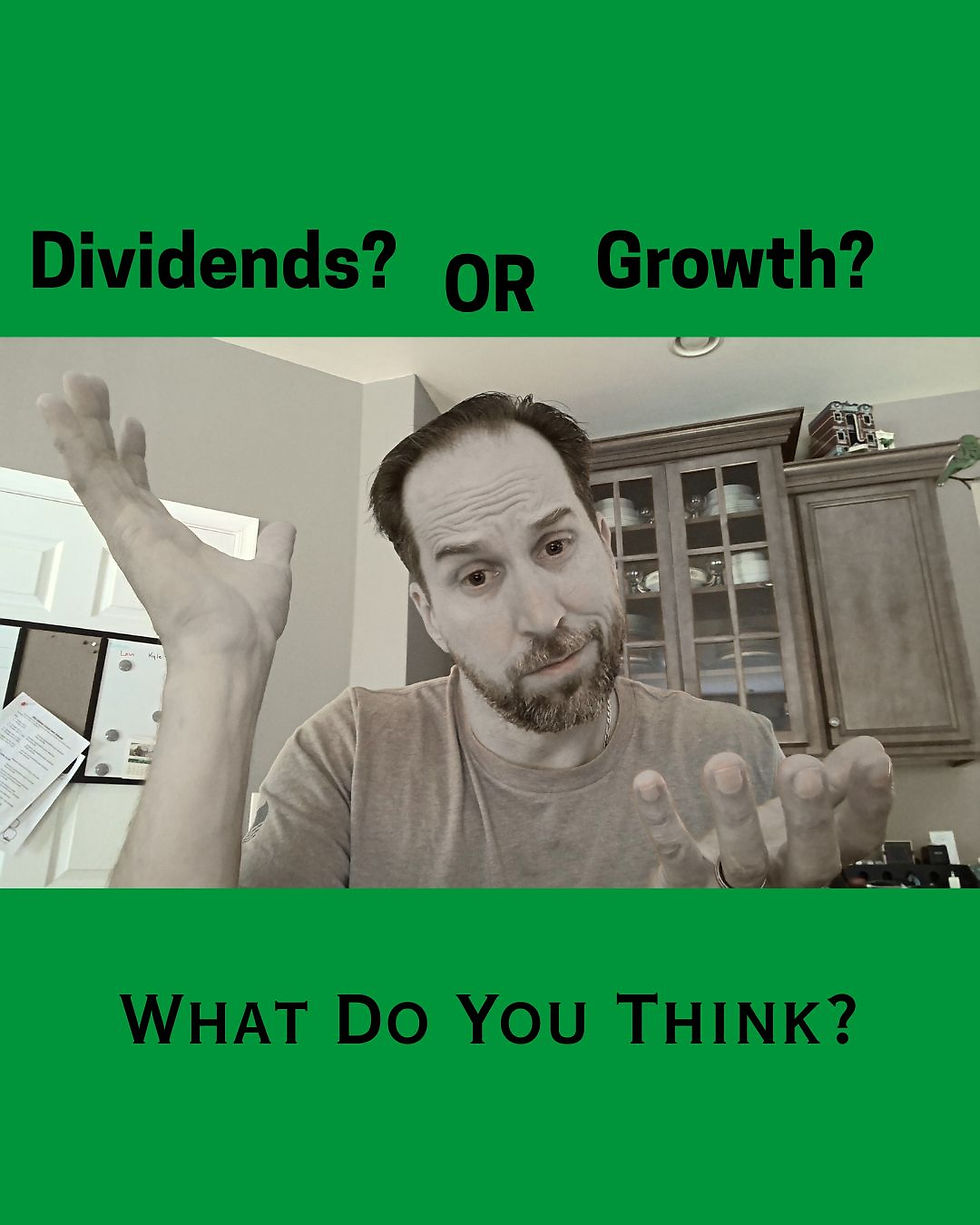 Coach Brian balancing his hands with a smirk on his face. Headline say Dividends? or Growth? Below...What do you think?